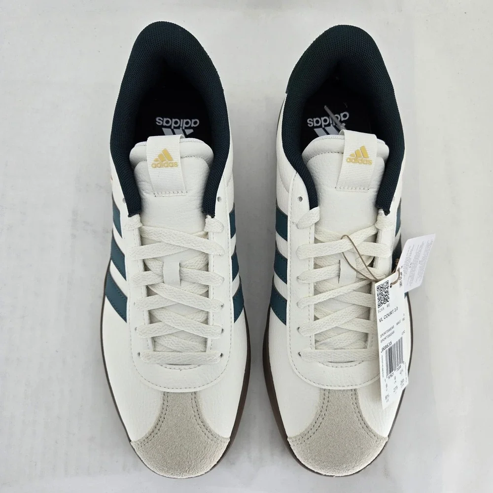 Adidas VL Court 3.0 Mens Sneakers White Teal Gum JR8635 Size 9.5 New in Box - Picture 6 of 16